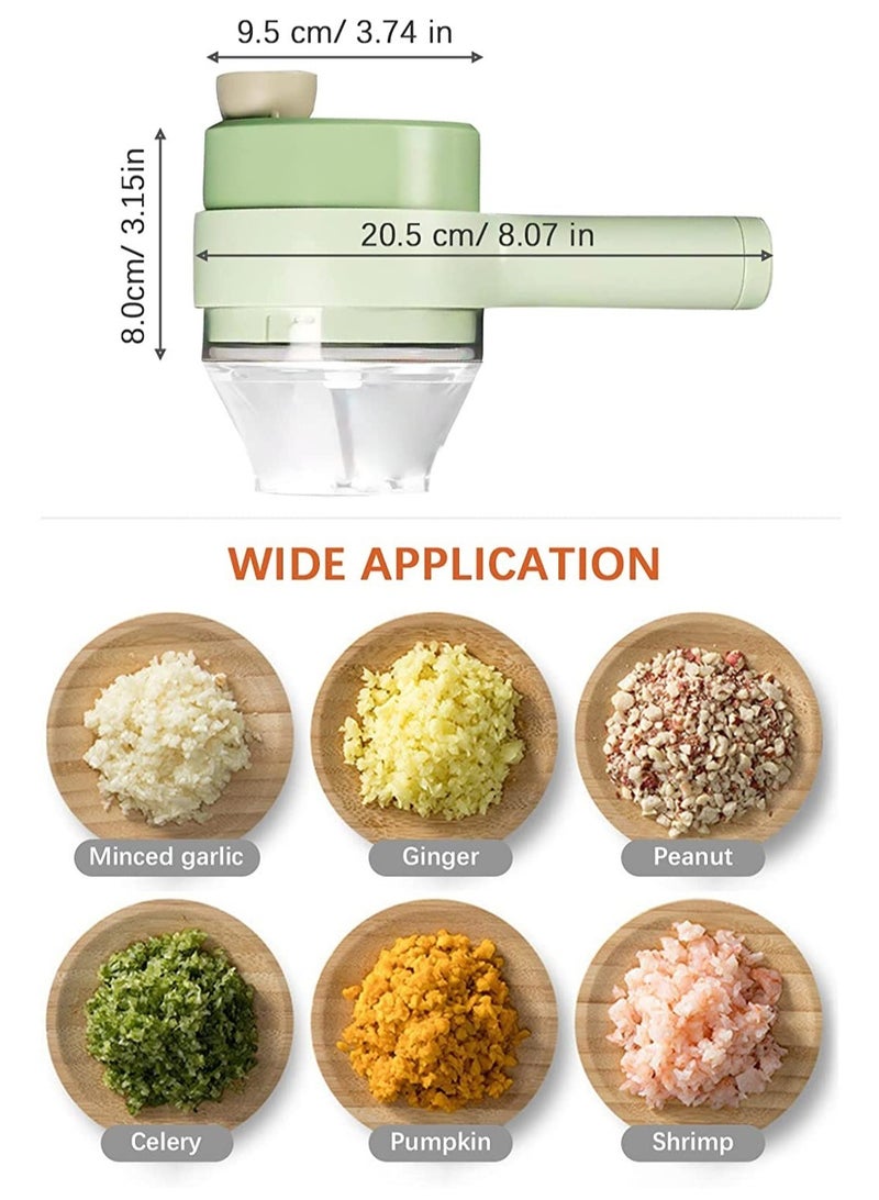 ELTRAZONE 4 in 1 multifunctional usb rechargeable Handheld Electric Vegetable Cutter Set, Garlic Mud Masher Food Chopper, Portable Mini Wireless Food Processor,vegetable cutter slicer for Garlic Pepper Chili On - Image 5