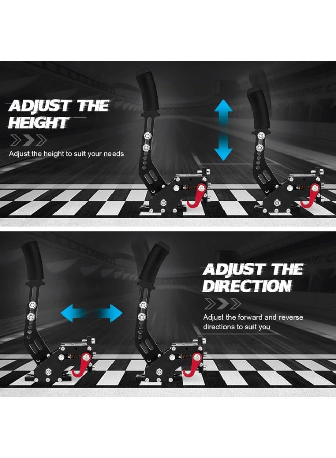 FlashHawk PC USB Handbrake, 16Bit Racing Games Simulate Handbrake for Logitech G27 G29 G920 G923 T248 T500 T300 PXN V10 (PC System Only), 2M Nylon Cable/Reinforced Spring + Clamp - Black/Red - Image 5