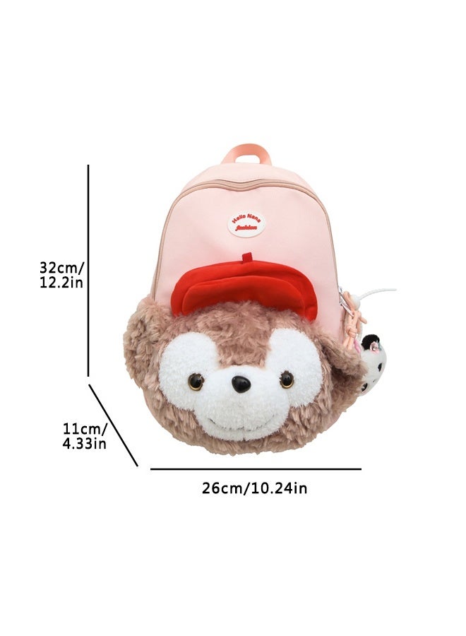 Cute Plush Cartoon Backpack with 3D Cartoon Bear Pattern - Waterproof Lightweight Schoolbag, Casual Daypack, Travel Bag for Kids & Adults - Image 5
