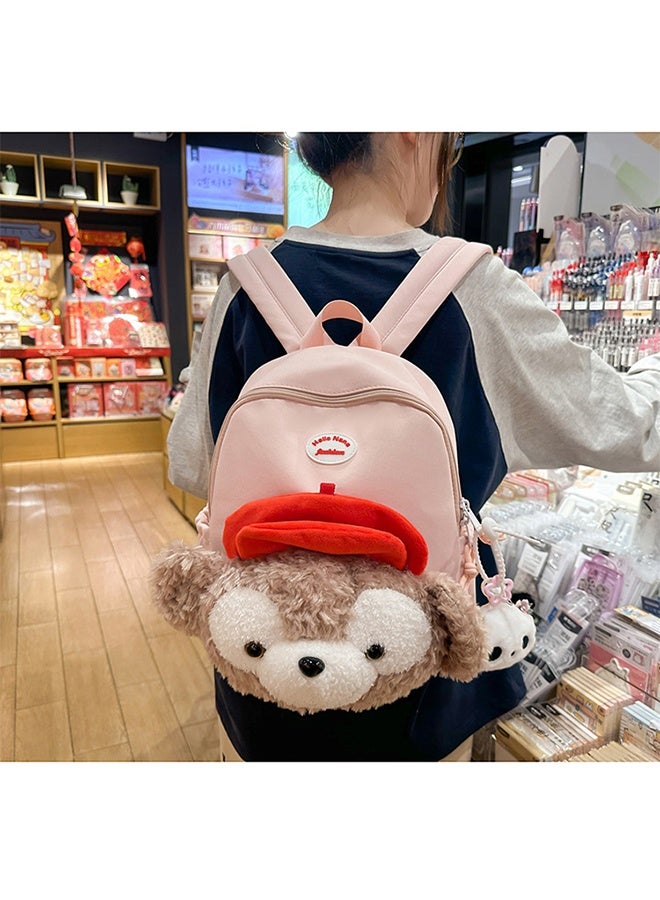 Cute Plush Cartoon Backpack with 3D Cartoon Bear Pattern - Waterproof Lightweight Schoolbag, Casual Daypack, Travel Bag for Kids & Adults - Image 1