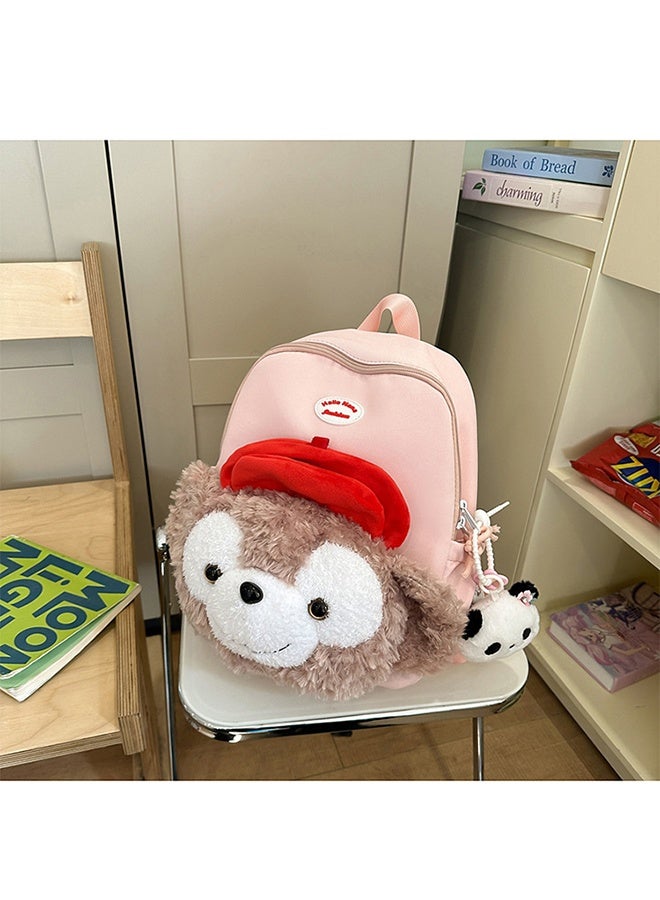 Cute Plush Cartoon Backpack with 3D Cartoon Bear Pattern - Waterproof Lightweight Schoolbag, Casual Daypack, Travel Bag for Kids & Adults - Image 3