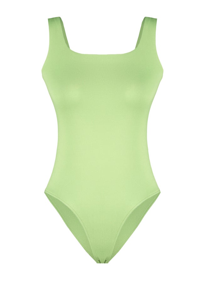 trendyol - Green Square Neck Fitted/Sleeping Soft Touch/Elastic Knitted Bodysuit TWOSS24BD00001 - Image 1