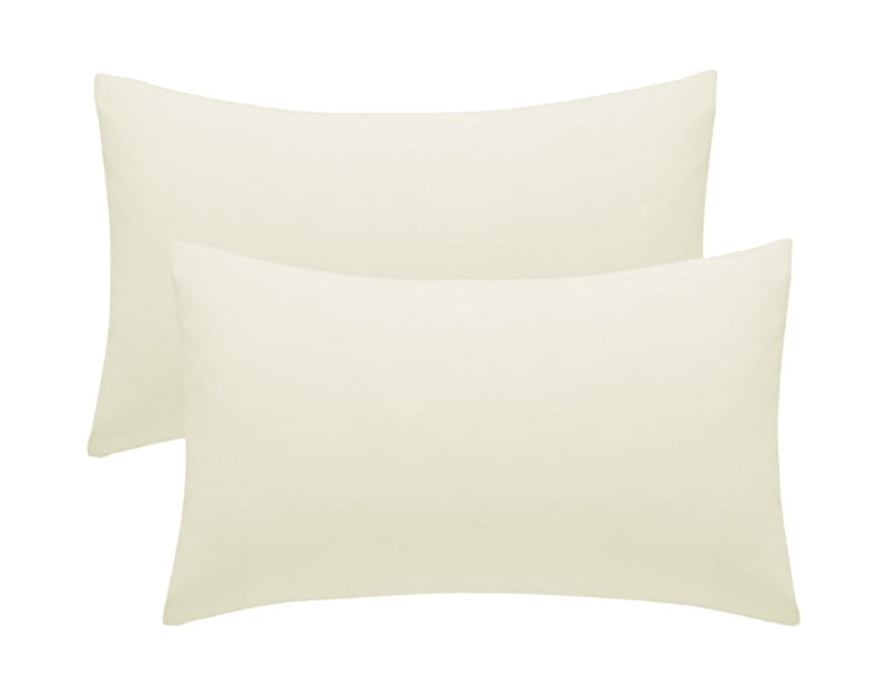 Pillow Cases 2 Pack Cream Pillow Covers 50X75CM Hotel Quality Poly Cotton Cream 2 Pillow Cases