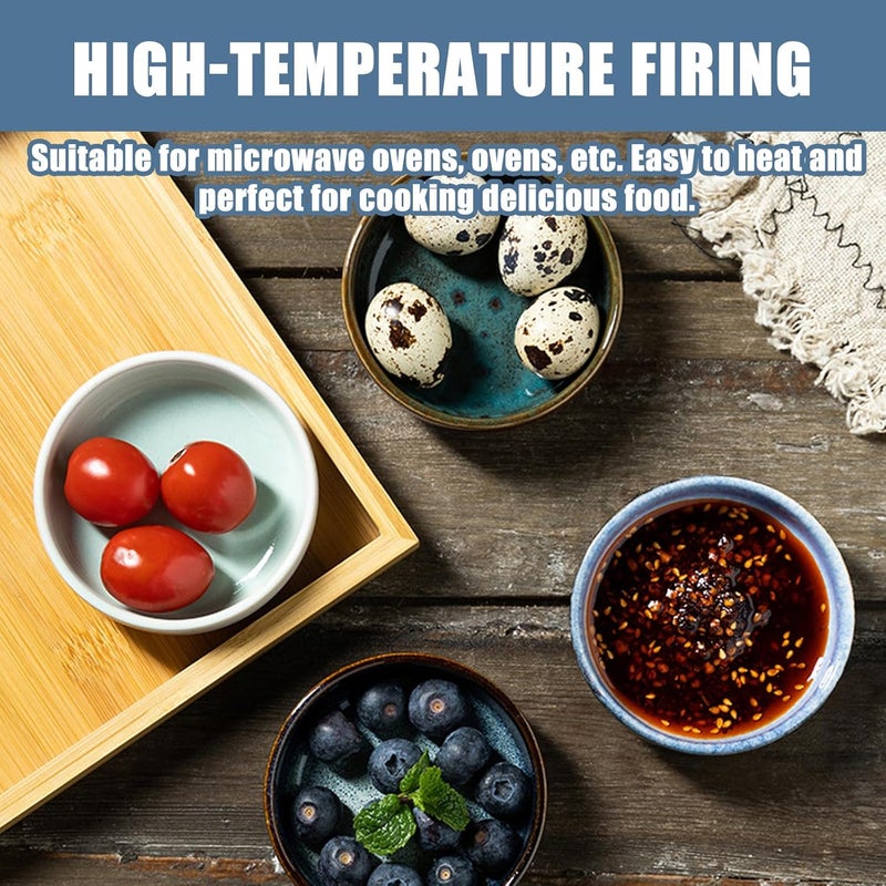 Pack of 6 Japanese Styles Ceramic Sauce Dishes Up to 200C for Sauces Dips and Kitchen Use Elegant Design Multipurpose Plates - Image 4