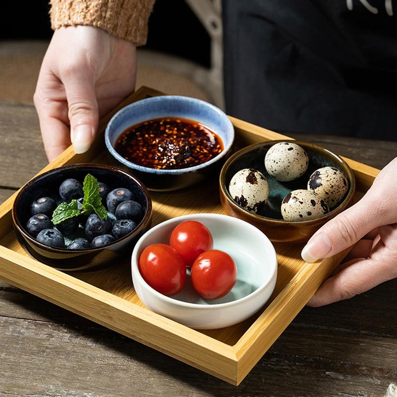 Pack of 6 Japanese Styles Ceramic Sauce Dishes Up to 200C for Sauces Dips and Kitchen Use Elegant Design Multipurpose Plates - Image 2
