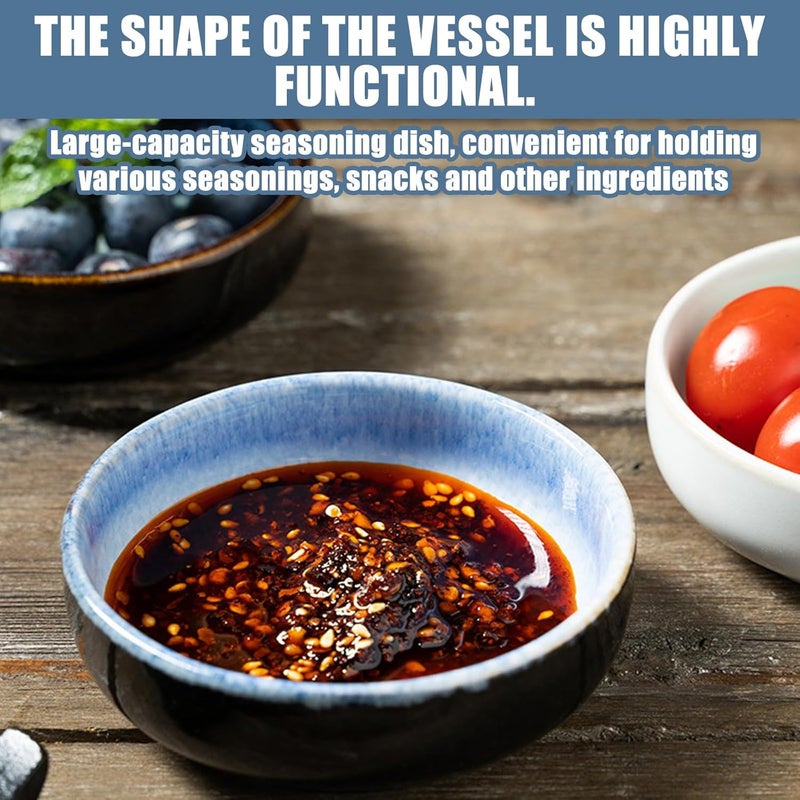 Pack of 6 Japanese Styles Ceramic Sauce Dishes Up to 200C for Sauces Dips and Kitchen Use Elegant Design Multipurpose Plates - Image 5