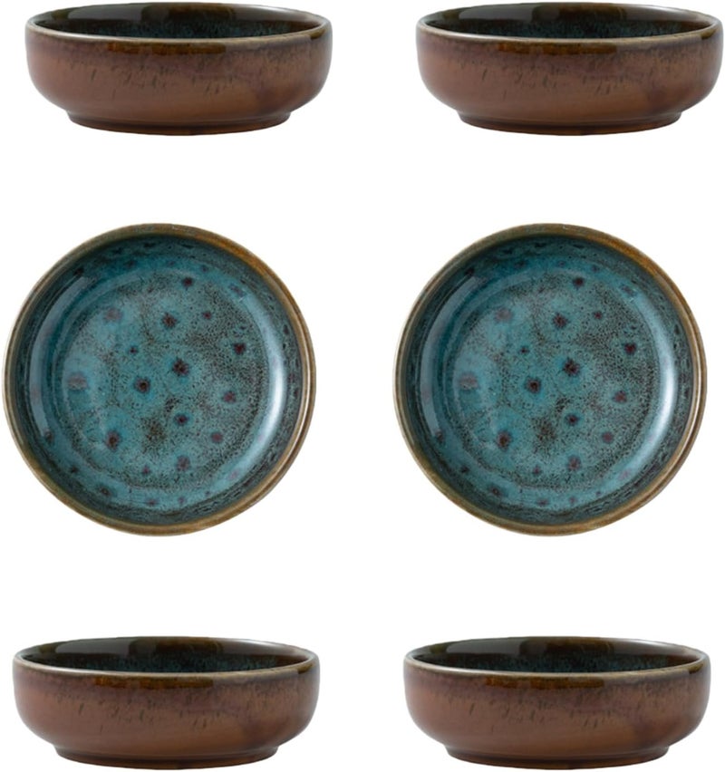 Pack of 6 Japanese Styles Ceramic Sauce Dishes Up to 200C for Sauces Dips and Kitchen Use Elegant Design Multipurpose Plates - Image 3
