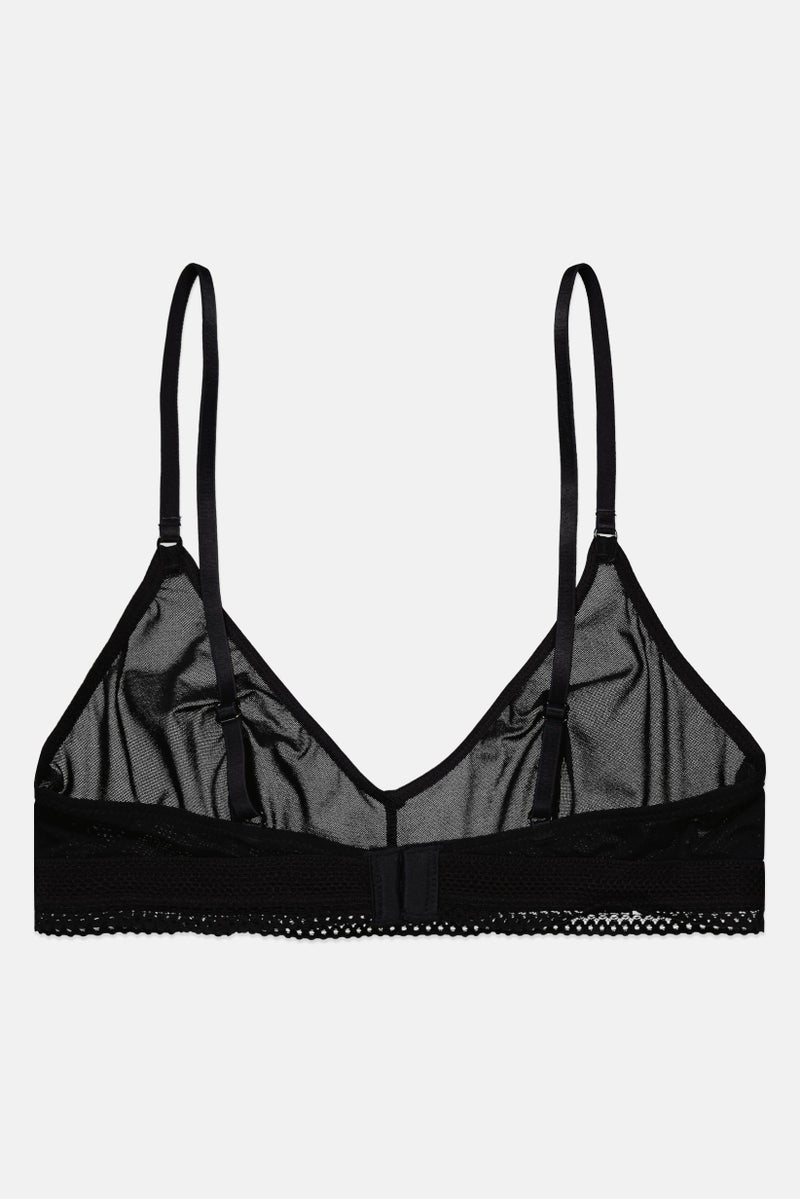 Etam Women Textured Non Padded Bra, Black - Image 2
