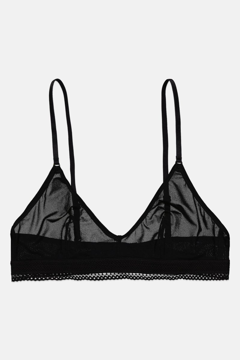 Etam Women Textured Non Padded Bra, Black - Image 1