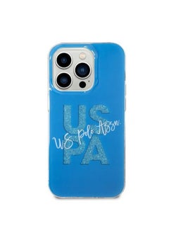 U.S. Polo Assn. Assn. IML Glitter Script Hard Case for iPhone 14 Pro Max (6.7") - Blue  - Image 1