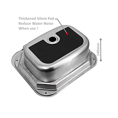 DALUOBO Outdoor Sink, Rv Sink Stainless Steel Hand Wash Basin Kitchen with Lid Glass Cold&Hot Faucet for RV Caravan Camper Boating Bar Spout Strainer Full set - Image 5