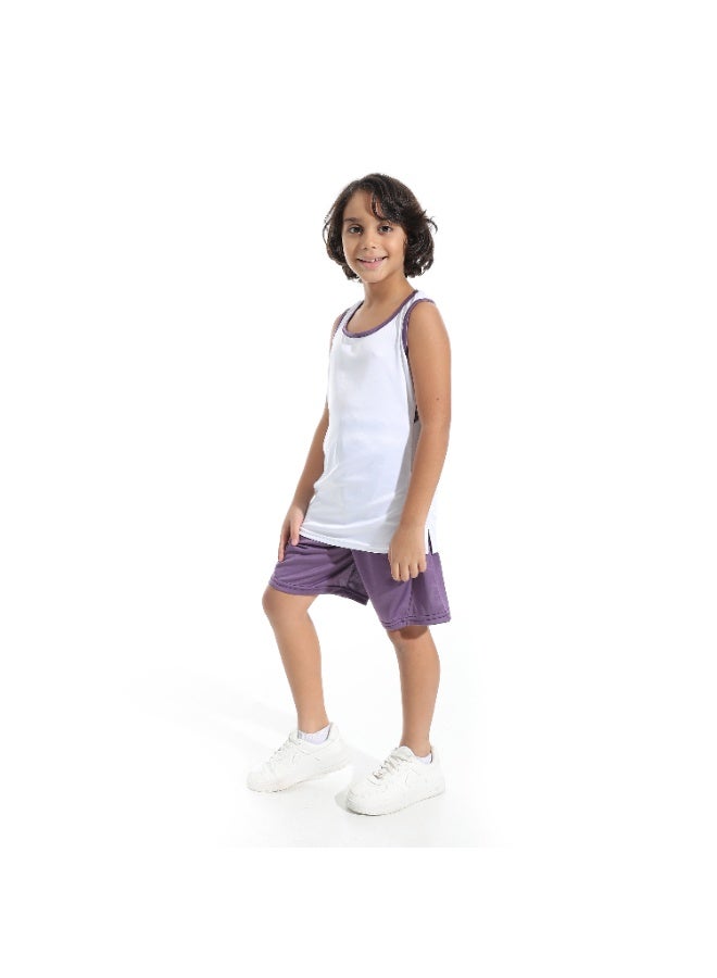 سيزار طقم  رياضي اولادي مكون من قطعتين تيشرت كات وشورت - Image 2