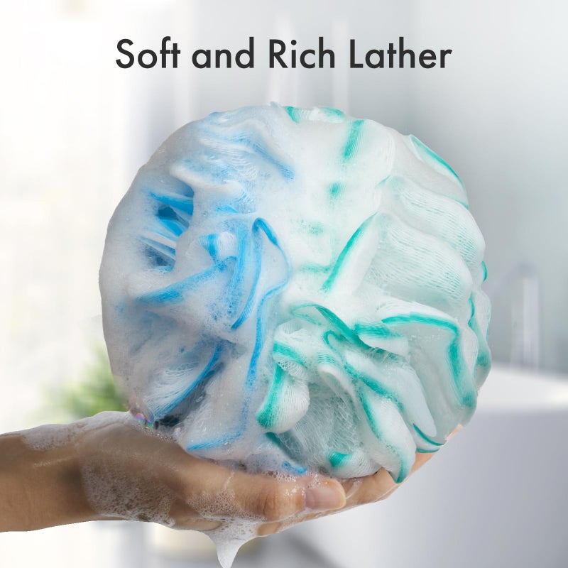 أمازيرباث Amazerbath Charcoal Loofah Sponge Shower Loofah 60g/PCS - مجموعة غسلان الجسم Loofa من 4 - اسفنجة اللون الأرجواني والأزرق للرجال والنساء - Image 3