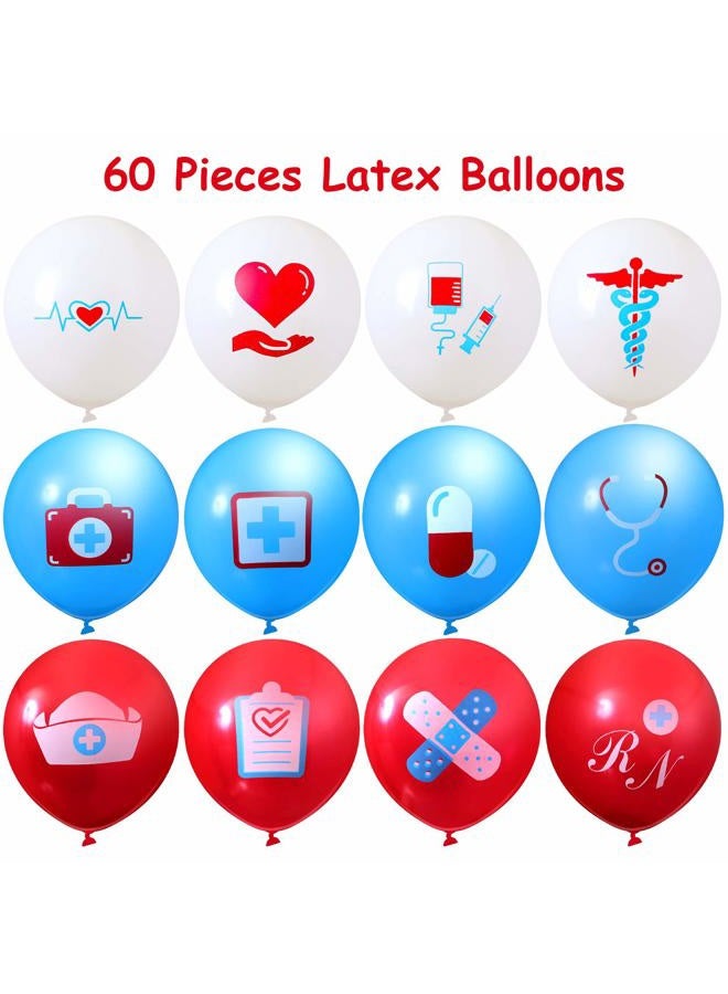 Sumind 60 Pieces Nurse Balloons Nurse Party Decoration Supplies Nursing Latex Balloon Nurse Balloons Decorations for Nurse Graduation RN Themed Party - Image 2