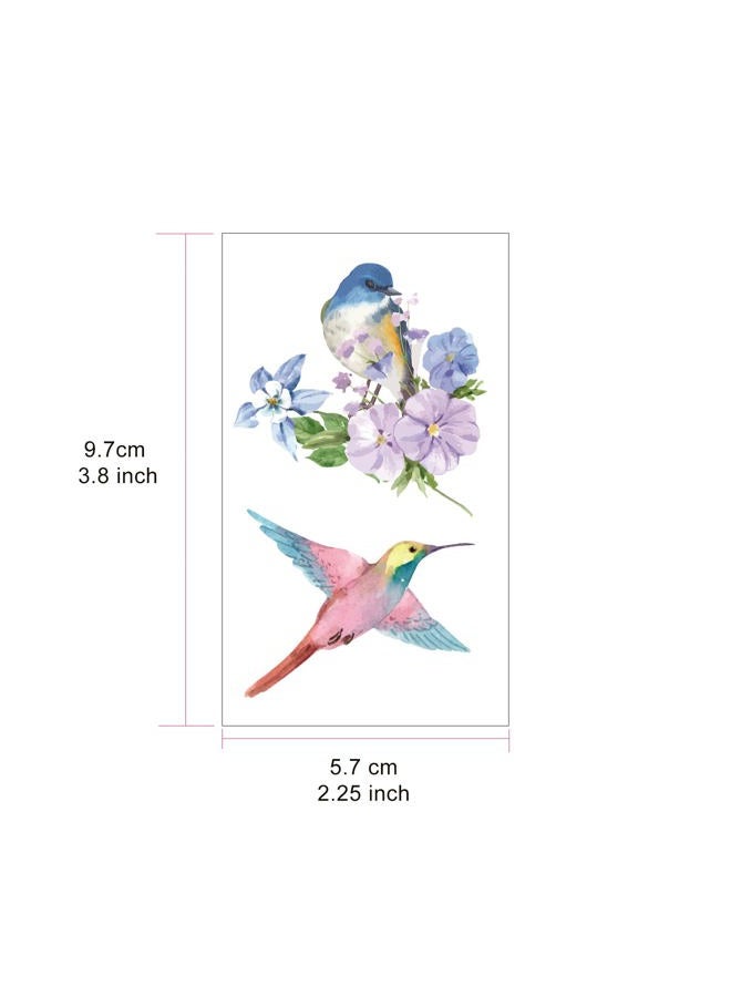 Everjoy تاتو مؤقت واقعي من الأزهار والطيور بتصميمات مائية 40+ تصميم تاتو مقاوم للماء للنساء والرجال 20 قطعة - Image 4