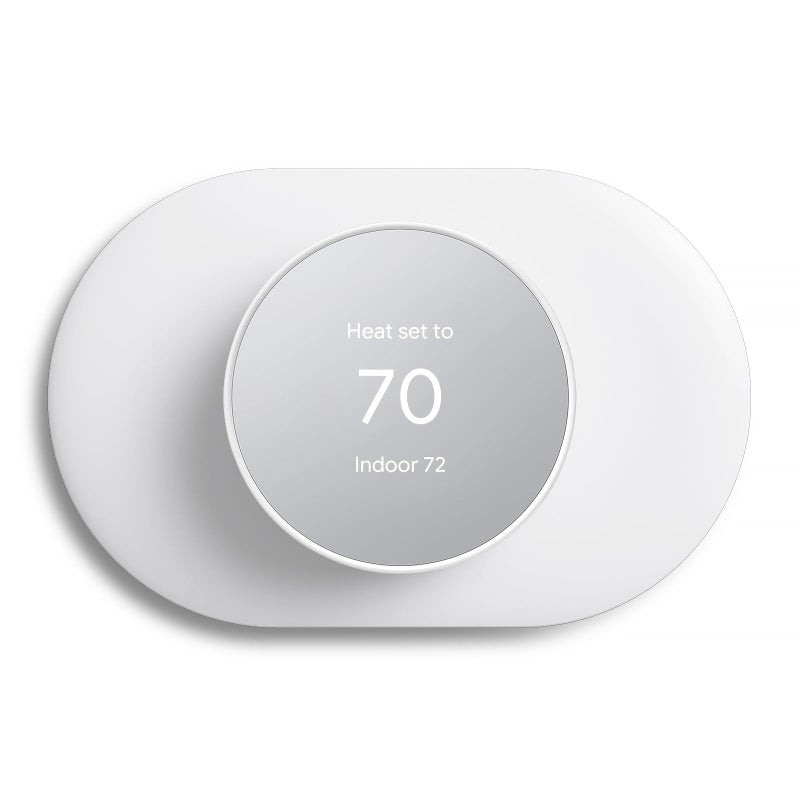 Wall Plate Cover Trim Kit Compatible with Google Nest Thermostat 2020 Wall Plate Cover for Google Nest Thermostat 2020 Easy to Install Snow