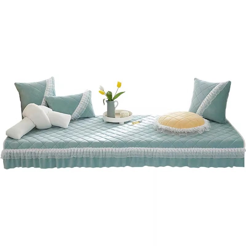 New Style Internet Celebrant Princess Style Fresh Lace Bay Window Mat Four Seasons Universal Non-Slip Dustproof Soft Skin Friendly Window Mat - Image 5