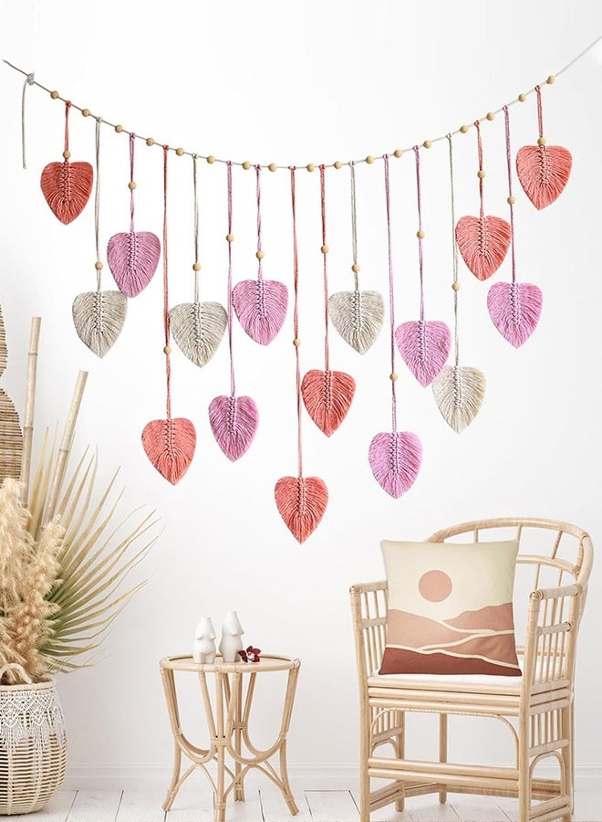 GIFT Beautiful Room Decoration, Leaf Hanging On The Wall, Modern Macrame Wall Art Tapestry, Home Decoration, Macrame Feather Wall Hanging On The Wall, Gift For Mom - Image 1