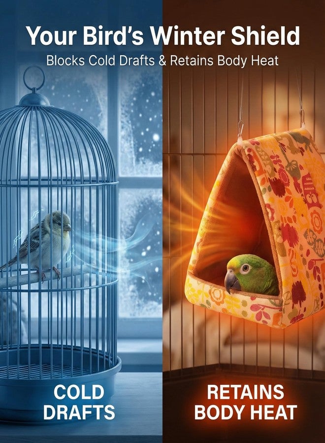 ANZOME Warm Bird Nest Hammock for Cage – Claw-Safe Anti-Tangle Fleece Winter Snuggle Hut with Reinforced Anti-Collapse Walls & 2 Washable Mats – Large Hanging Cave for Conures, Cockatiels, Parakeets - Image 2