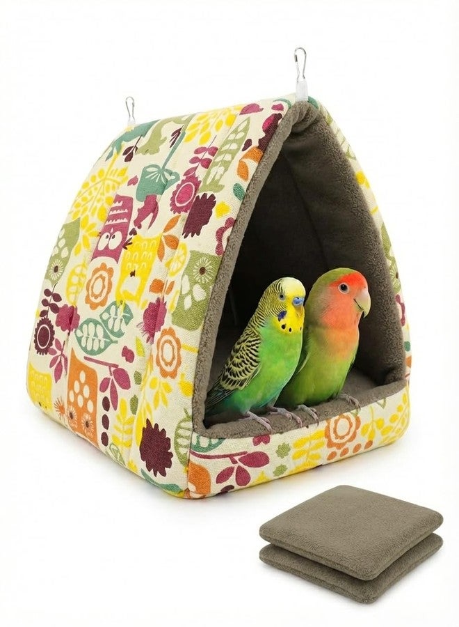 ANZOME Warm Bird Nest Hammock for Cage – Claw-Safe Anti-Tangle Fleece Winter Snuggle Hut with Reinforced Anti-Collapse Walls & 2 Washable Mats – Large Hanging Cave for Conures, Cockatiels, Parakeets - Image 1