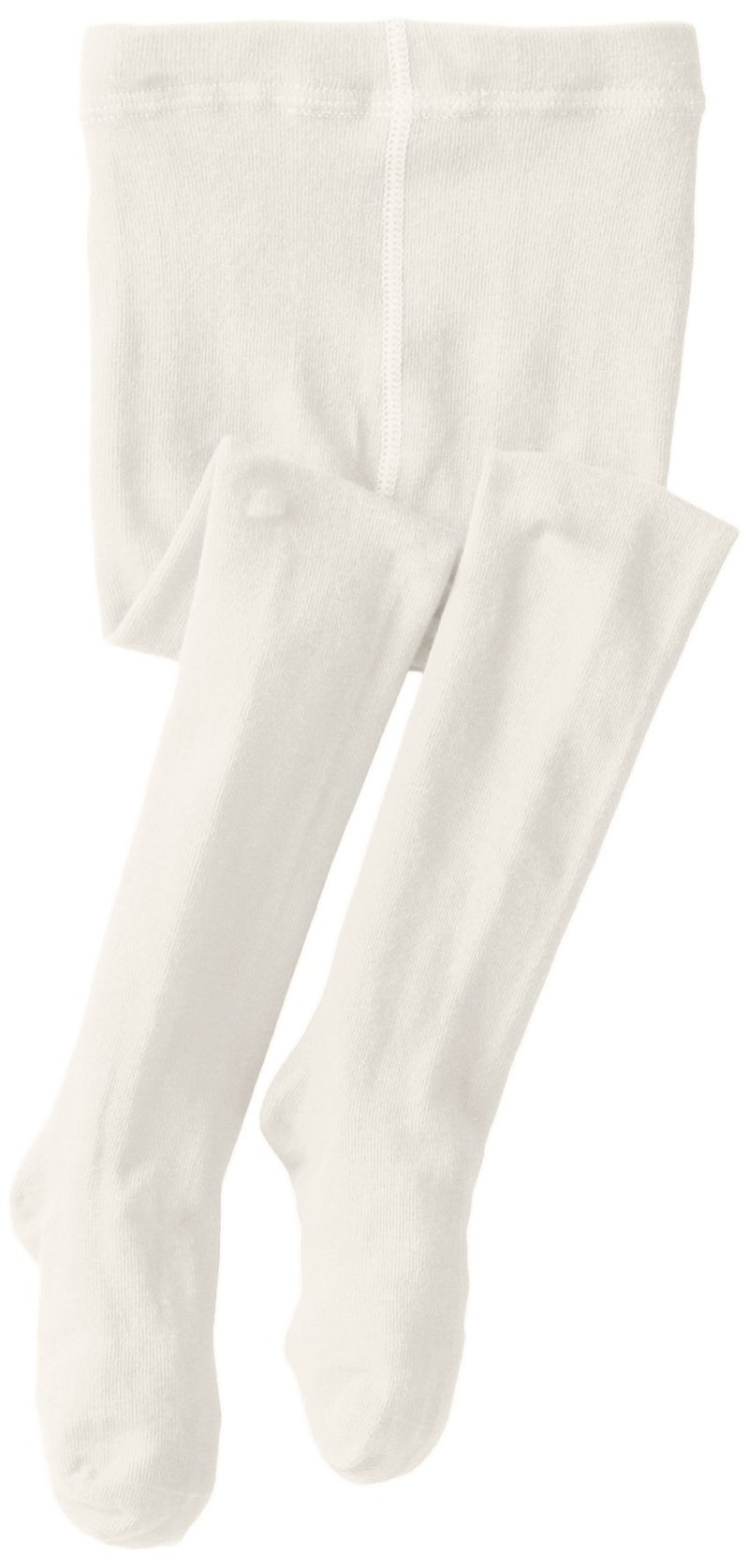 Jefferies Socks Girls 2-6x Seamless Organic Cotton Tights, Ivory, 4-6 Years - Image 1
