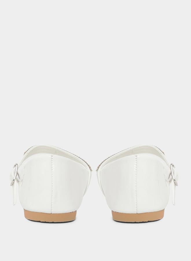 Styli Embellished Ballerinas with Buckle Closure - Image 4