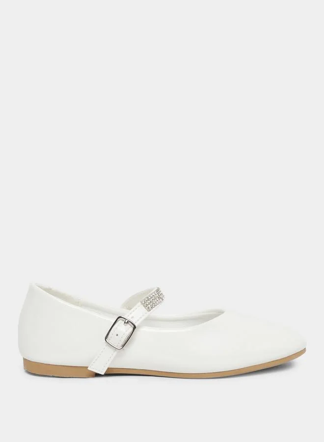 Styli Styli Embellished Ballerinas with Buckle Closure