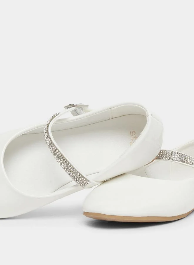 Styli Styli Embellished Ballerinas with Buckle Closure