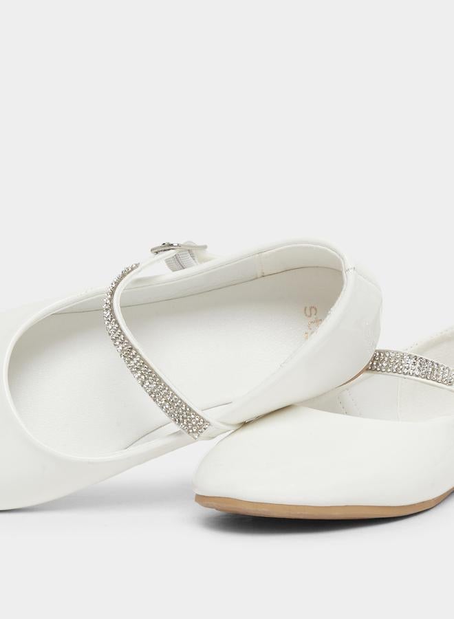 Styli Embellished Ballerinas with Buckle Closure - Image 3