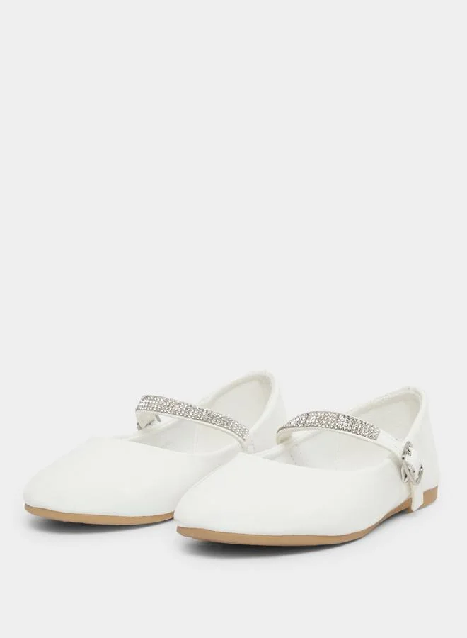 Styli Styli Embellished Ballerinas with Buckle Closure
