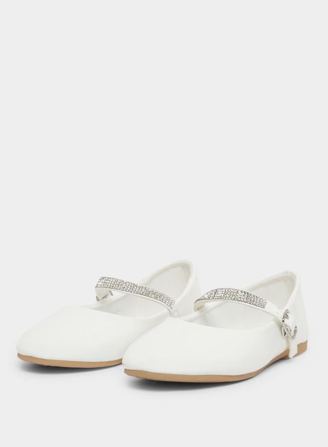 Styli Embellished Ballerinas with Buckle Closure - Image 2