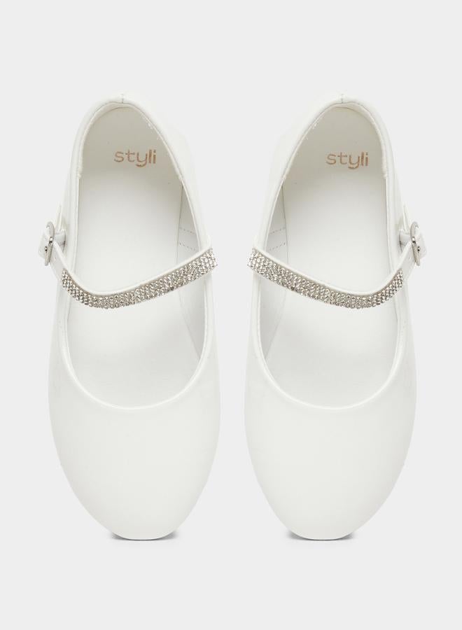 Styli Embellished Ballerinas with Buckle Closure - Image 5