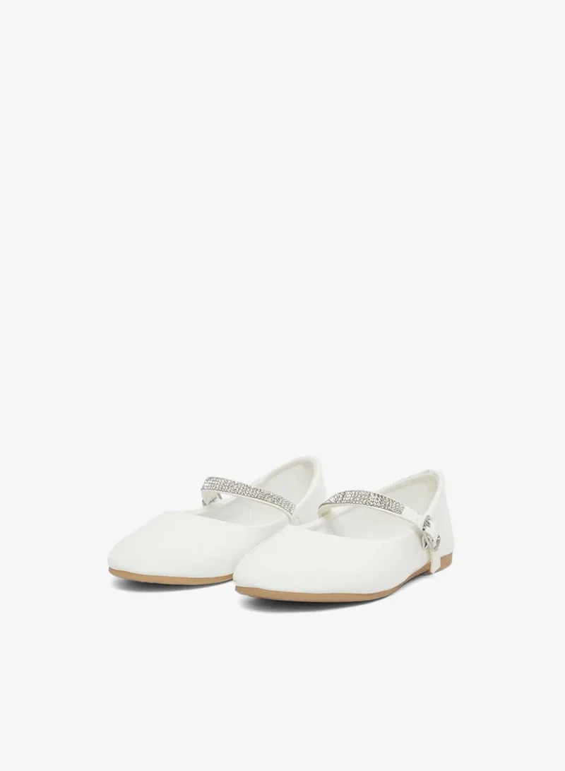 Styli Styli Embellished Ballerinas with Buckle Closure