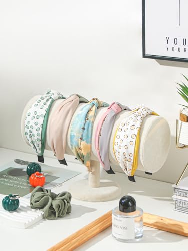 Coward T-Bar Beige Headband Holder Organizer,Hairband Display Stand,Hairband Storage Rack for Girls And Women (detachable beige velvet) - Image 2