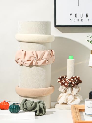 Coward T-Bar Beige Headband Holder Organizer,Hairband Display Stand,Hairband Storage Rack for Girls And Women (detachable beige velvet) - Image 4
