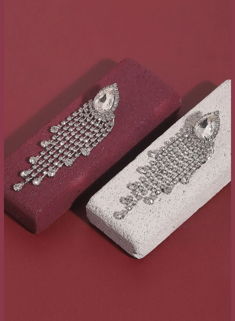 SOHI Gold Plated Designer Stone Western Wear Drop Earring For Women