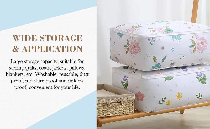 CABLE GALLERY Blanket Storage bag Folding Organizer bag Moisture Proof, Mildew Proof, Dust Proof, Water proof, Washable Storage Bags for Clothes, Jackets, Pillows, Blankets (58x40x22 cm) (4) - Image 4