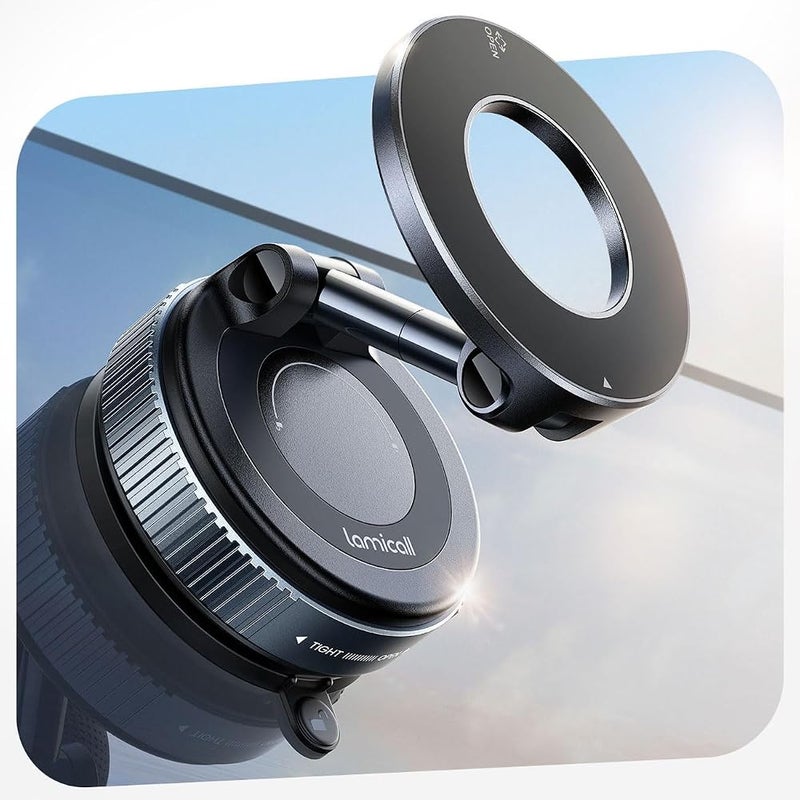 لاميكول حامل هاتف مغناطيسي من Lamicall بقوة شفط تصل إلى 70 رطل، متوافق مع منصة MagSafe - Image 1