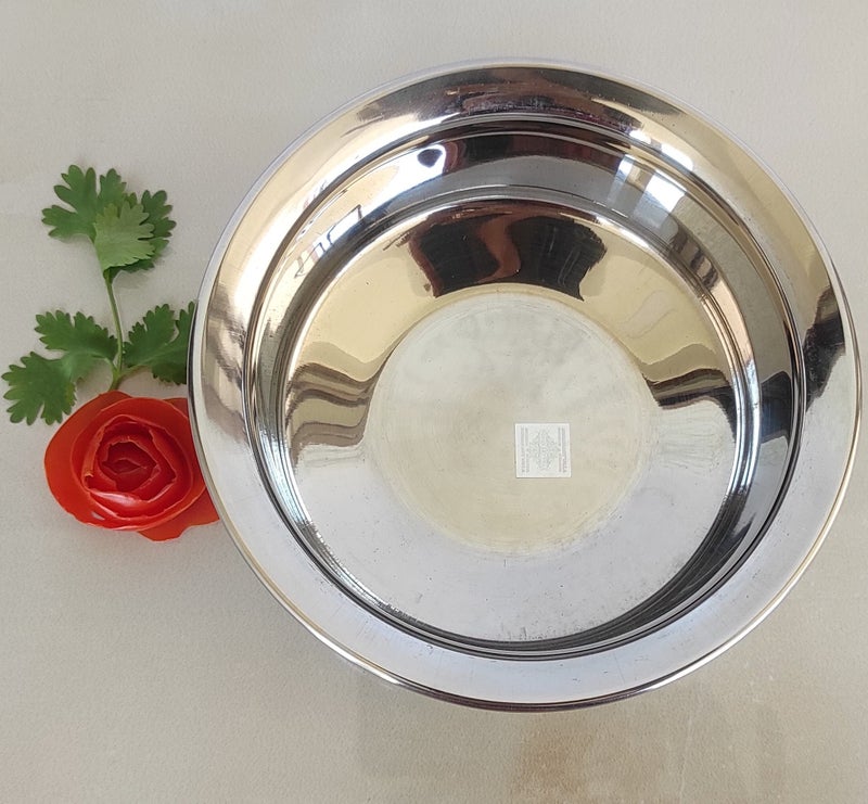 INDIAN ART VILLA Steel Serving Handi Bowl|Double Layer|Serving Briyani Dishes|Volume 1500 ML - Image 5