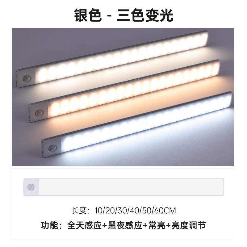 Ultra-Thin Intelligent Human Body Sensor Led Light Long Magnetic Self-Adhesive Rechargeable Cabinet Wardrobe Wine Cabinet Light Strip - Image 1