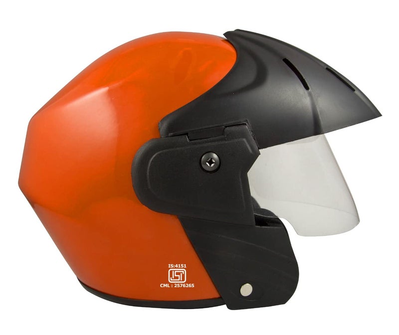 Sage Square Deltz Power (ISI Certified) Scooty Helmet Open Face (Extra Large - XL, Orange Glossy), ABS - Image 2