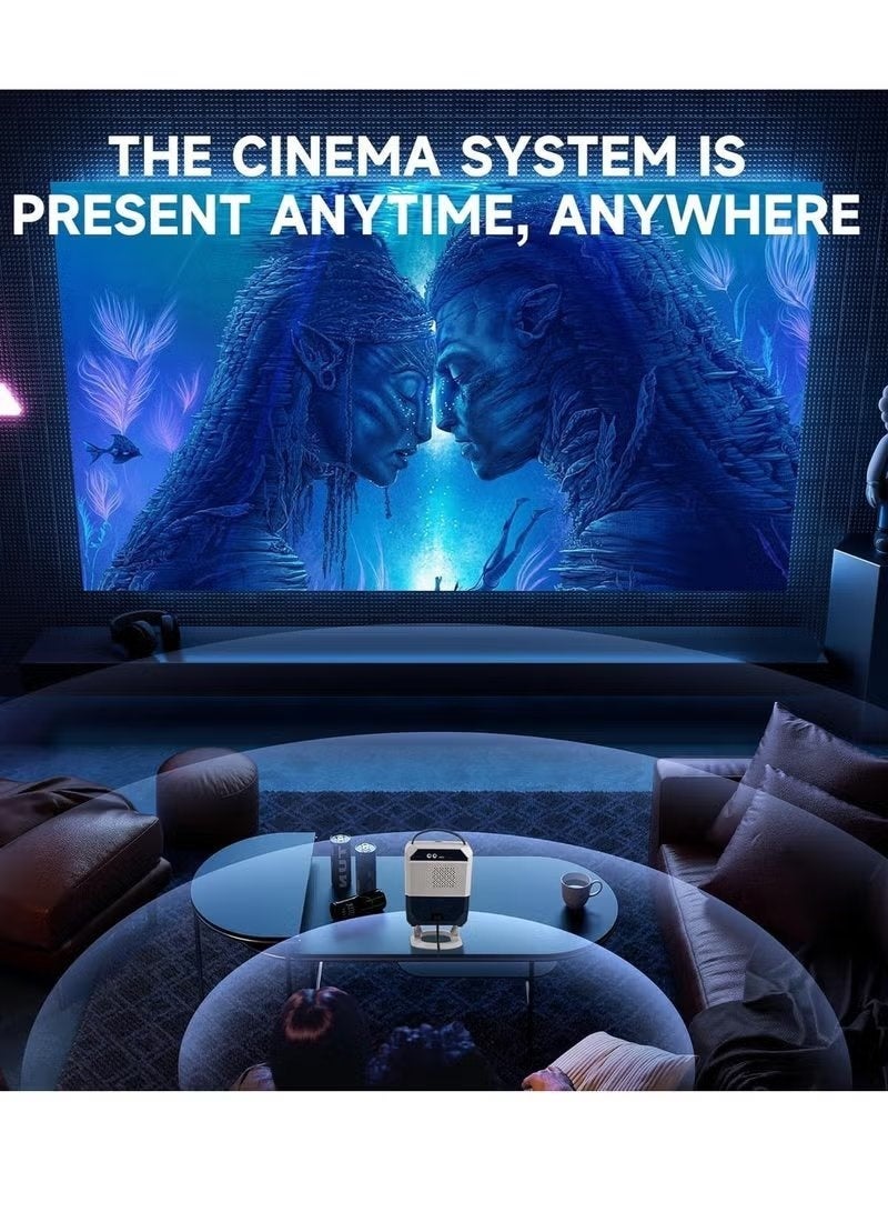 Smart Portable Projector Native 1080P with 4K Support, Dual Band WiFi 2.4G/5G, Bluetooth Connectivity, Auto Keystone Correction, 180° Adjustable Stand, 2GB+64GB Storage, 200 Inch Display, HDMI USB for Home Theater, Gaming, Outdoor Movies, iOS PS4 PS5 TV Stick Compatible - Image 2