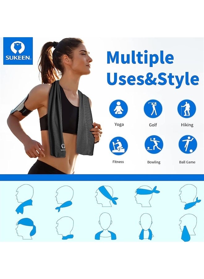 Sukeen 4Pack Cooling Towel (40"x12") for Neck and Face, Soft & Breathable Chilly Sports Towel, Quick-Drying Sweat Absorbing Cooling Neck Wraps with Cooling Tech. for Yoga, Sport, Running, Workout - Image 4