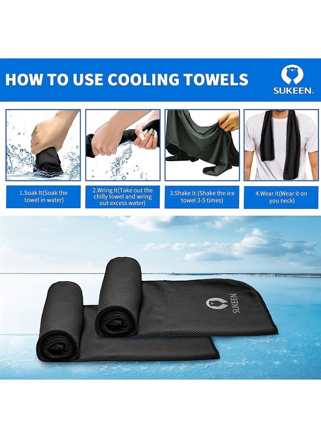 Sukeen 4Pack Cooling Towel (40"x12") for Neck and Face, Soft & Breathable Chilly Sports Towel, Quick-Drying Sweat Absorbing Cooling Neck Wraps with Cooling Tech. for Yoga, Sport, Running, Workout - Image 3