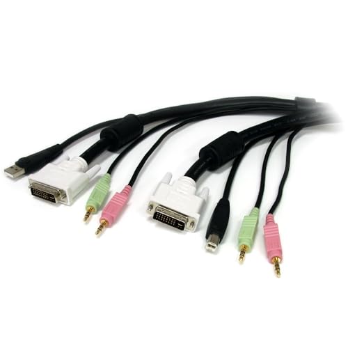 StarTech.com 6 ft 4-in-1 USB DVI KVM Cable with Audio and Microphone - DVI KVM Cable - USB KVM Cable - KVM Switch Cable (USBDVI4N1A6) - Image 3