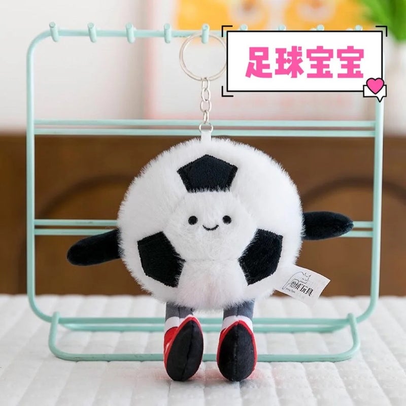 Y&D Cute Badminton Tennis Plush Toy Pendant Doll Keychain Soft Ball Shape with Lobster Buckle for Schoolbags - Image 5