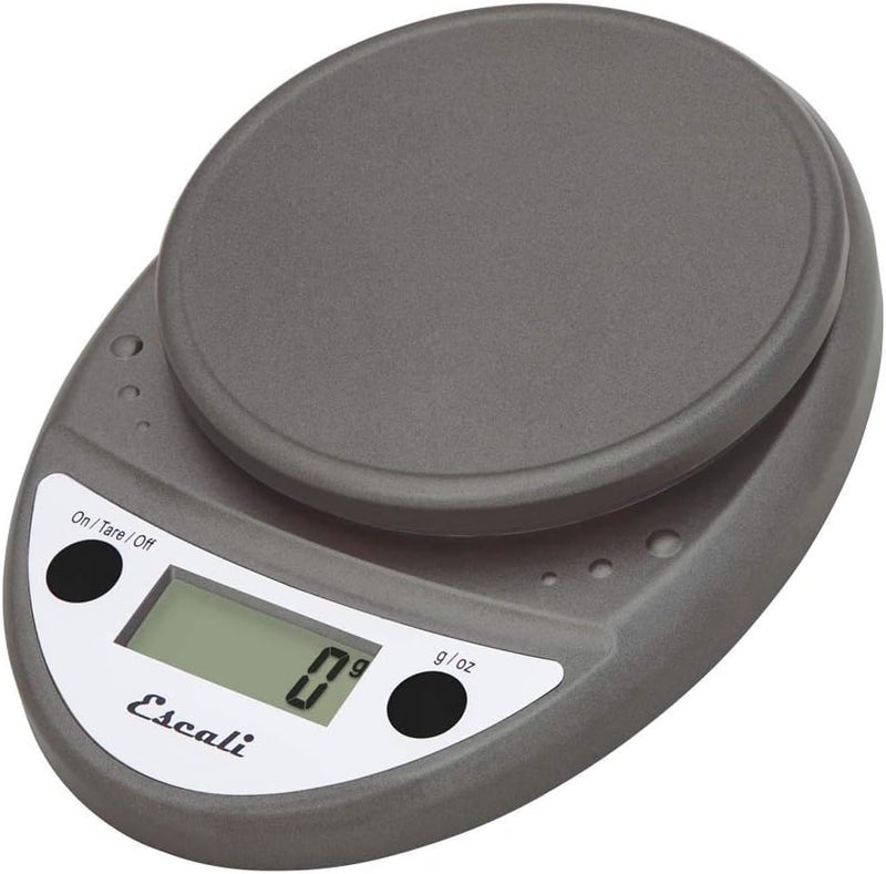 Escali Primo P115M Precision Kitchen Food Scale for Baking and Cooking, Lightweight and Durable Design, LCD Digital Display, Metallic, "8"" x 6"" x 1.25""" (5021) - Image 1