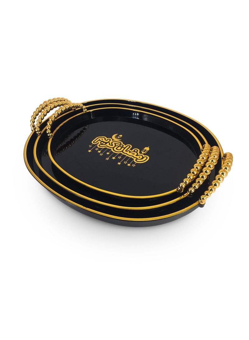 طقم من 3 صواني ميلامين للتقديم - Image 1