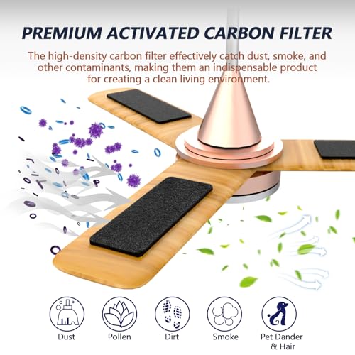 Demiwise Ceiling Fan Filters for Blades, 15Pcs Activated Coconut Shell Carbon Ceiling Fan Air Purifier Pads, Easily Sticks Unscented Air Filters for Common Household Contaminants - Image 2