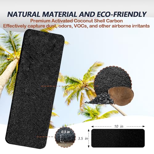 Demiwise Ceiling Fan Filters for Blades, 15Pcs Activated Coconut Shell Carbon Ceiling Fan Air Purifier Pads, Easily Sticks Unscented Air Filters for Common Household Contaminants - Image 3